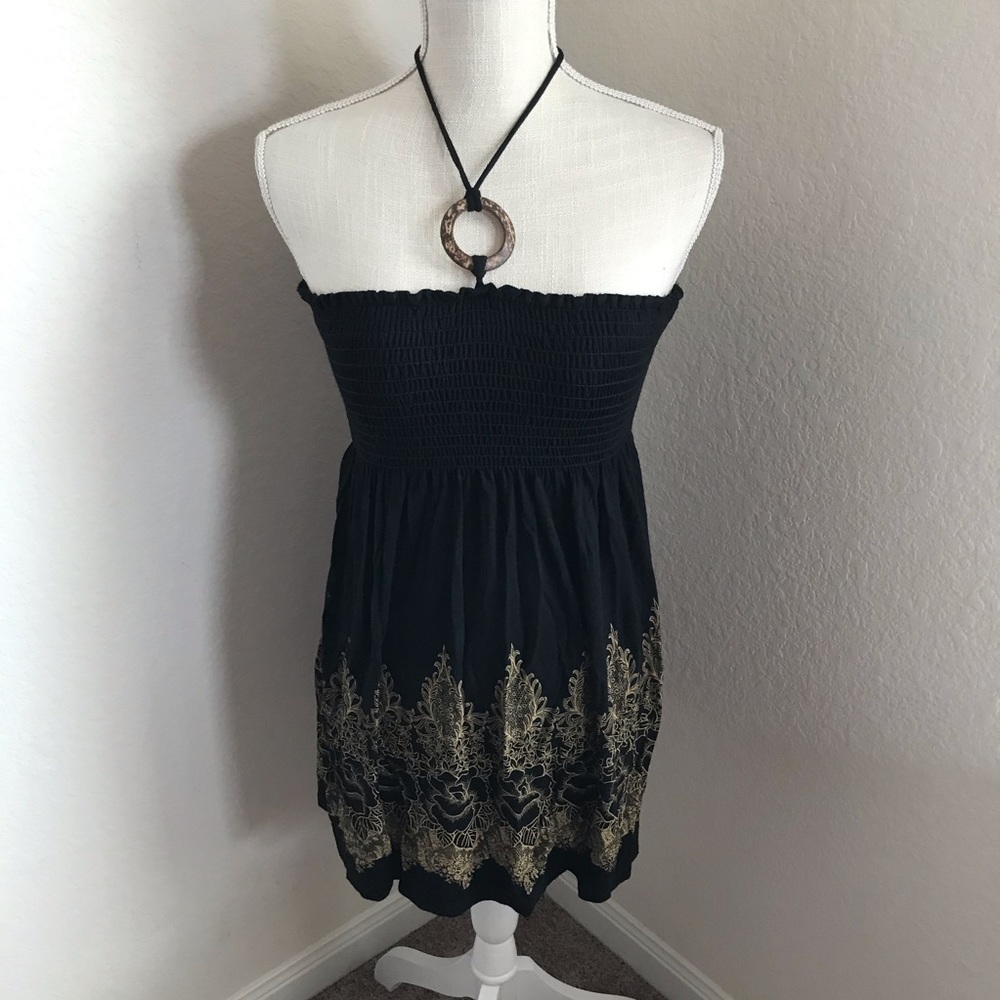 Black & gold sun dress from Poetry